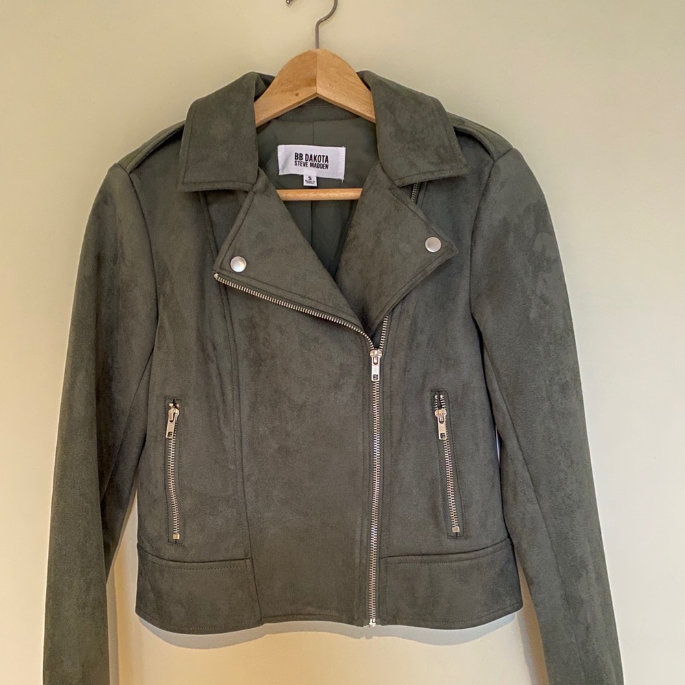 NWT vegan leather motto jacket